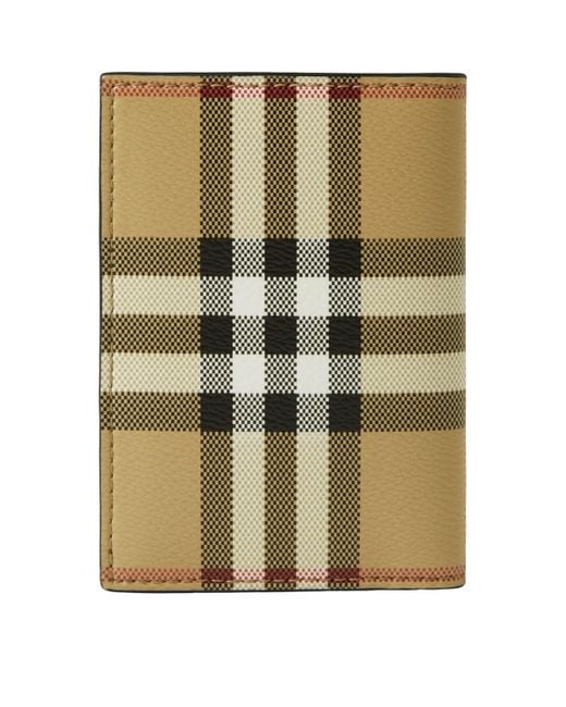 Burberry Green Check Folding Card Holder for men