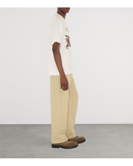 Burberry White Cotton Ekd T-Shirt for men