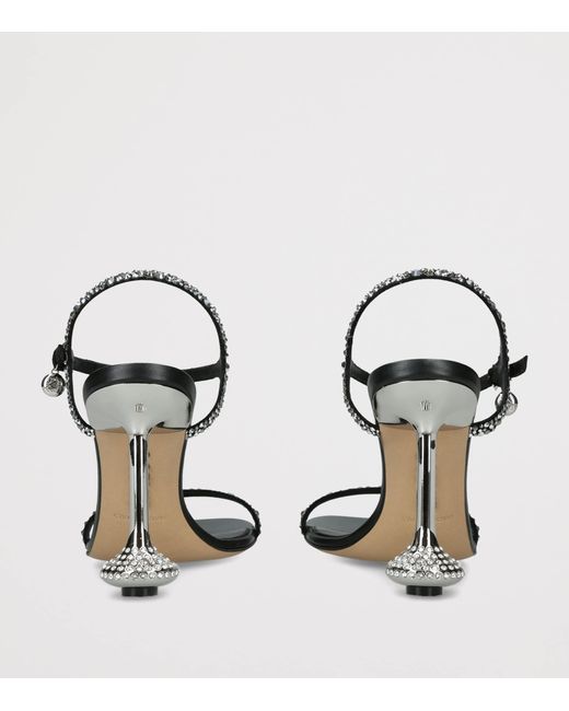 Loewe Metallic Suede Embellished Toy Heeled Sandals 90