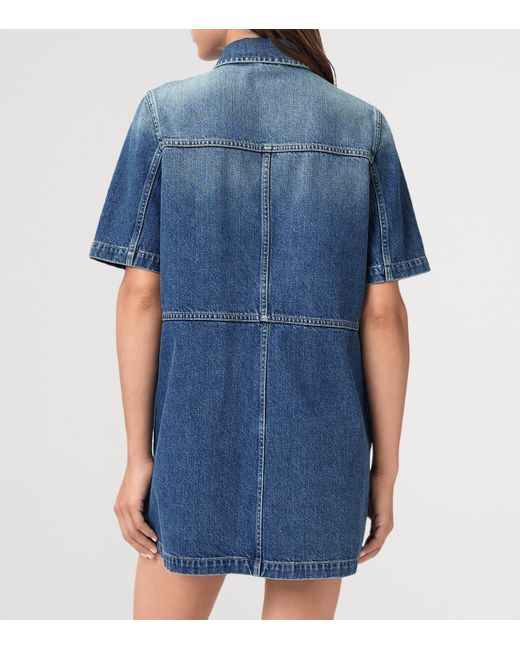AllSaints Blue Organic Denim Rock Mini Shirt Dress