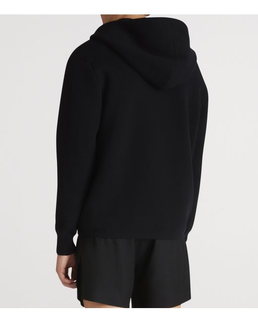 Dunhill Black Cotton-Cashmere Zip-Up Hoodie for men