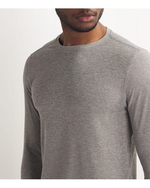 vuori Gray Strato Tech Long-Sleeve T-Shirt for men