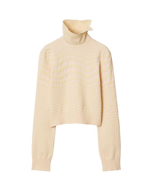 Burberry Natural Warped Houndstooth Sweater