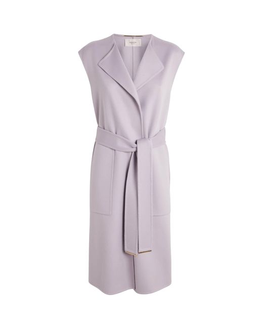 Agnona Purple Cashmere Belted Coat
