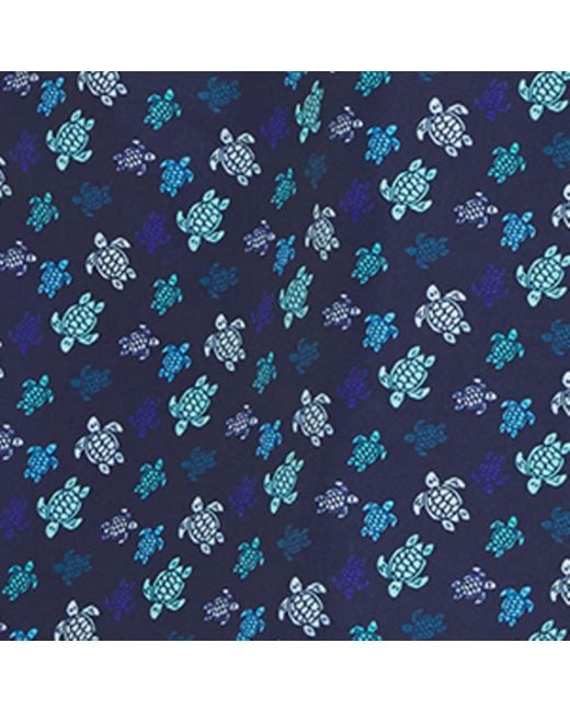 Vilebrequin Blue Micro Turtle Print Moorea Swim Shorts for men
