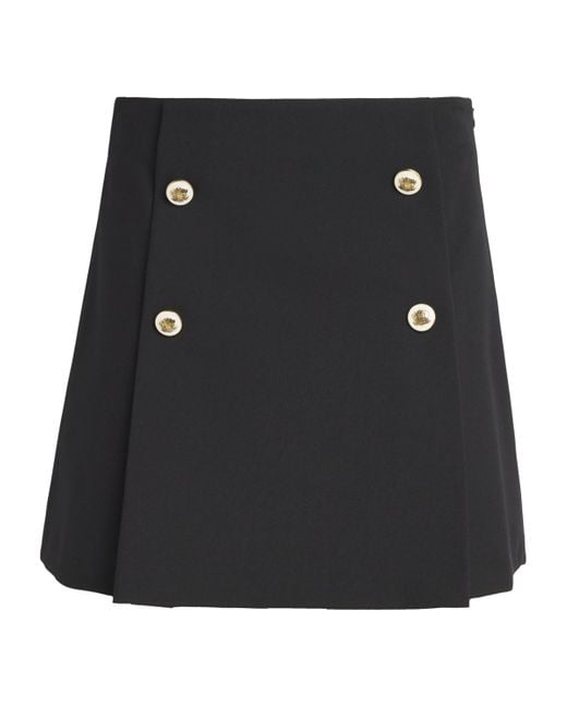 Sandro Black Button-Embellished Mini Skirt
