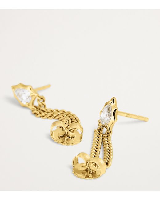 Jade Trau Metallic And Diamond Envoy Chain Loop Earrings