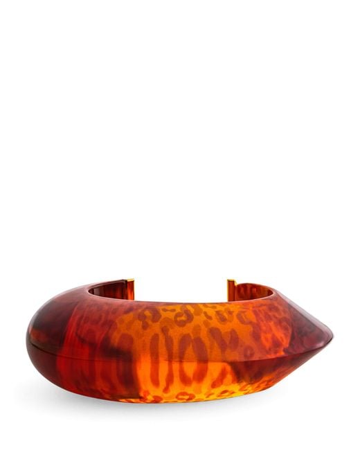 Alaïa Red Medium Edge Cuff Bracelet