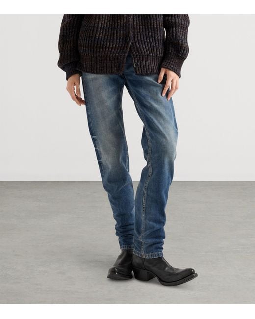 Prada Blue Low-Rise Tapered Jeans
