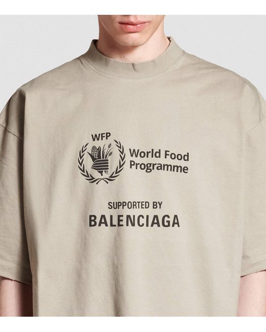 Balenciaga Gray X World Food Programme Oversized T-shirt for men