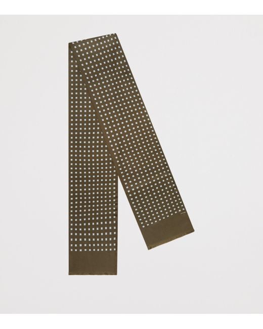 Tom Ford Green Mulberry Silk Printed Scarf for men