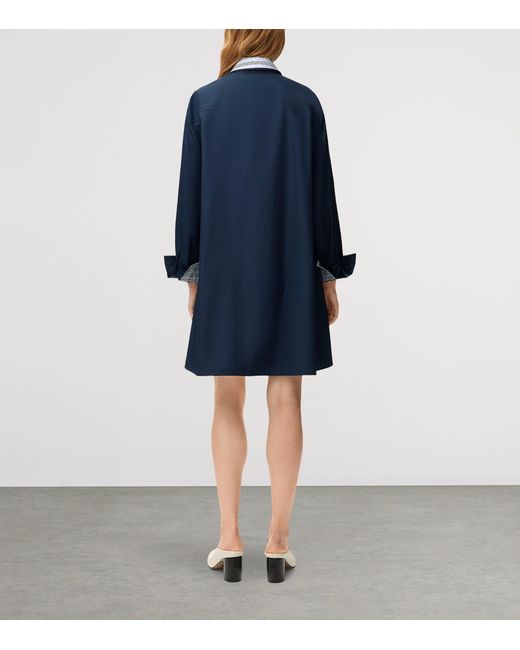 Loewe Blue Stretch-Cotton Midi Shirt Dress