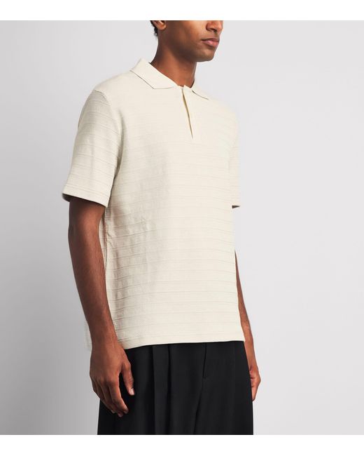 Samsøe & Samsøe White Organic Cotton Rib-Kit Sajase Polo Shirt for men