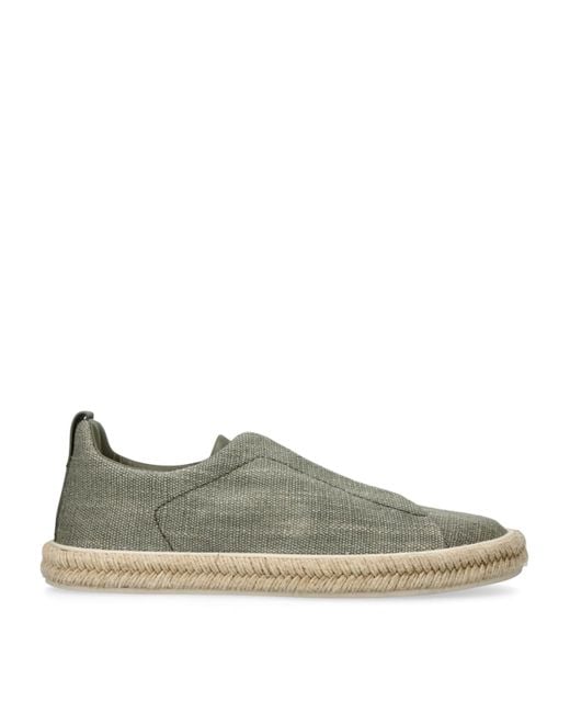 Zegna Green Triple Stitch Espadrilles for men