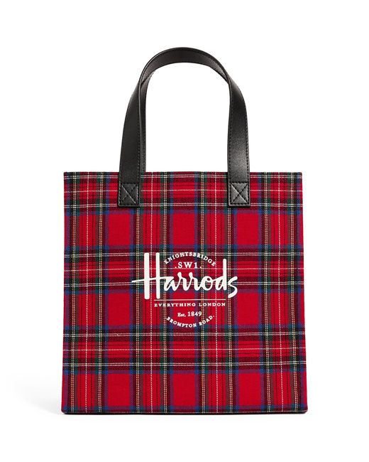 Harrods Red Small Southbank Royal Stewart Bag