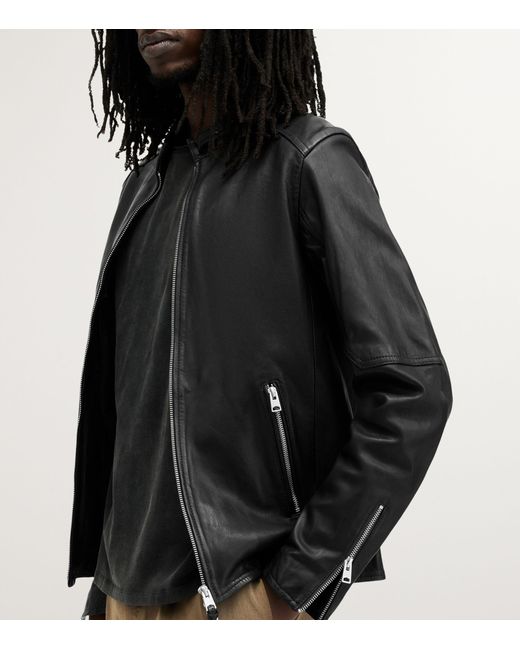 AllSaints Black Cora Leather Jacket for men
