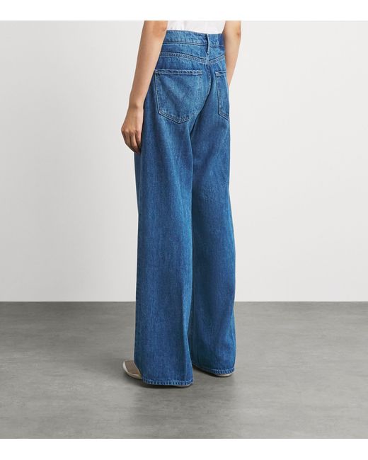 Mother Blue The Lasso Sneak Barrel Jeans