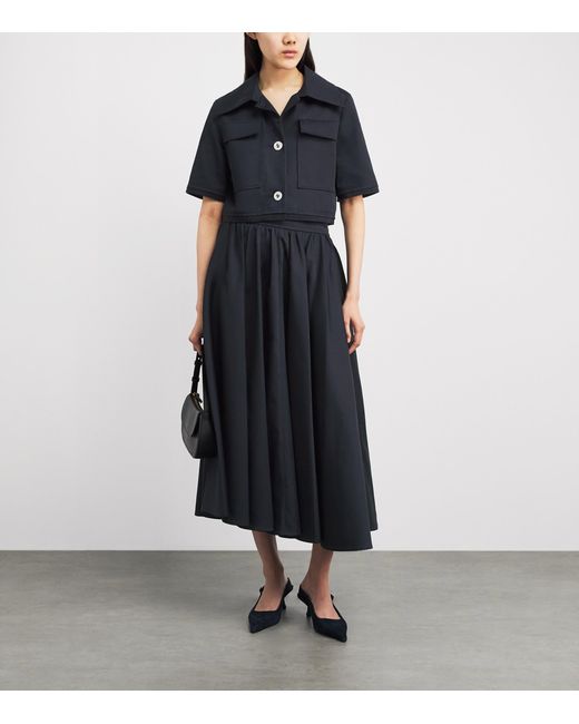 Patou Blue Cotton Cropped Jacket