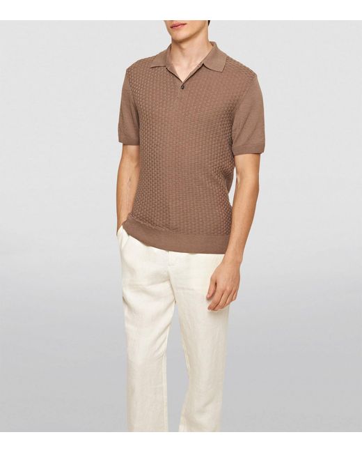 Orlebar Brown Brown Silk-cotton Burnham Tile Polo Shirt for men