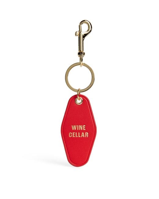 Harrods Red Leather Wine Cellar Keyring