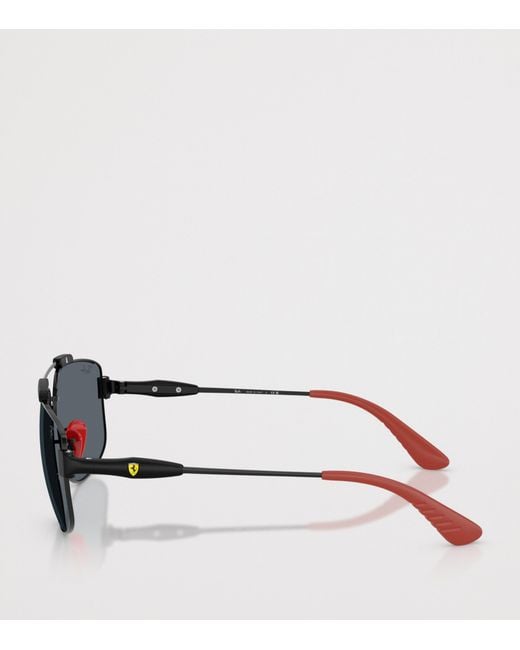 Ray-Ban Black Scuderia Ferrari Collection Square Sunglasses