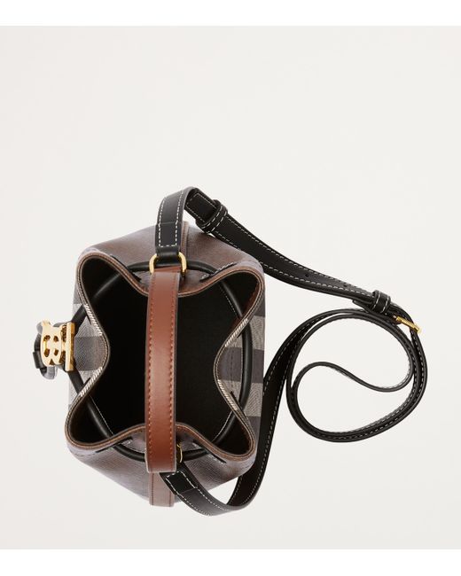 Burberry Brown Mini Check Monogram Bucket Bag