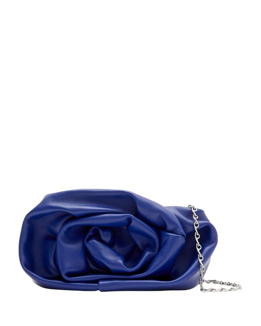 Burberry Blue Leather Rose Clutch