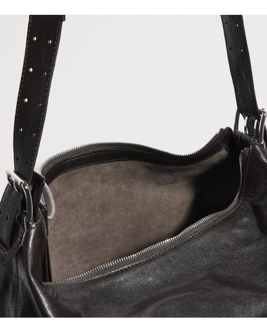 Lemaire Black Calfskin Belted Tote Bag
