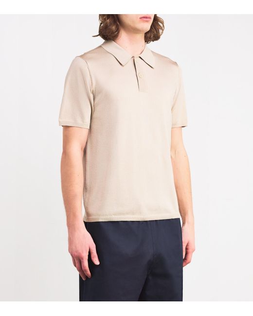 Sandro White Knitted Polo Shirt for men