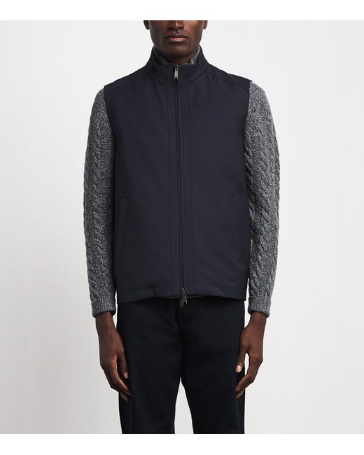 Eton of Sweden Blue Lana Tech Gilet for men