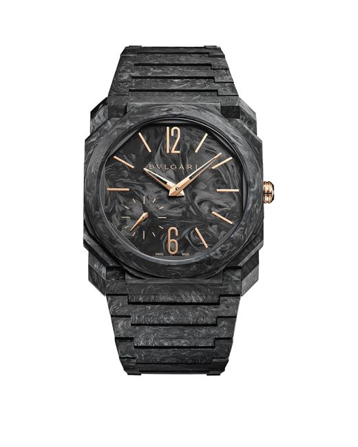 BVLGARI Gray Carbon Octo Finissimo Watch 40mm for men