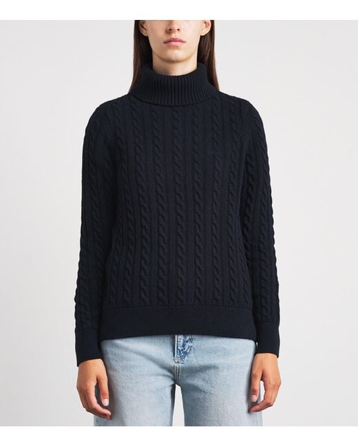 Barbour Blue Wool-Cotton Ambleside Rollneck Sweater