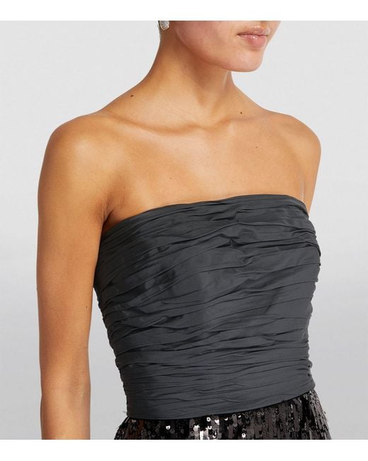 Pamella Roland Black Sequin-embellished Bodice Gown