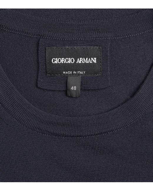 Giorgio Armani Blue Wool Sweater for men