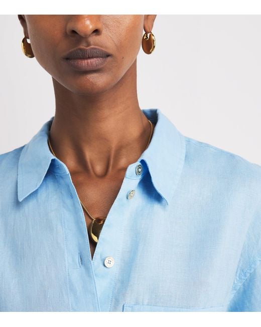 Heidi Klein Blue Linen Ponza Shirt