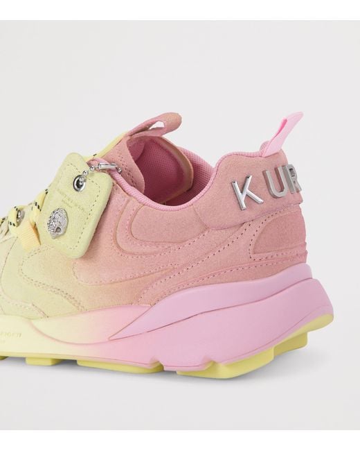 Kurt Geiger Pink Suede Kurt Runner Sneakers