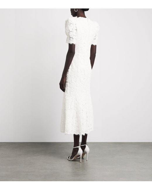 Rebecca Vallance White Bow-Detail Dillon Midi Dress