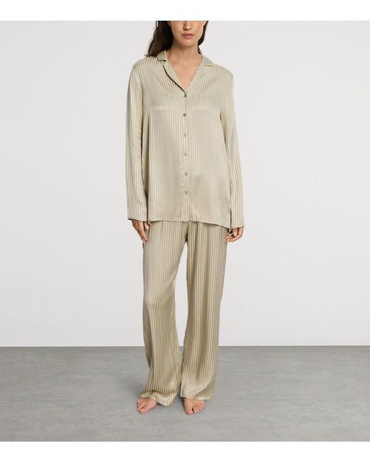 Hanro Natural Stripe Long-Sleeve Pyjama Shirt