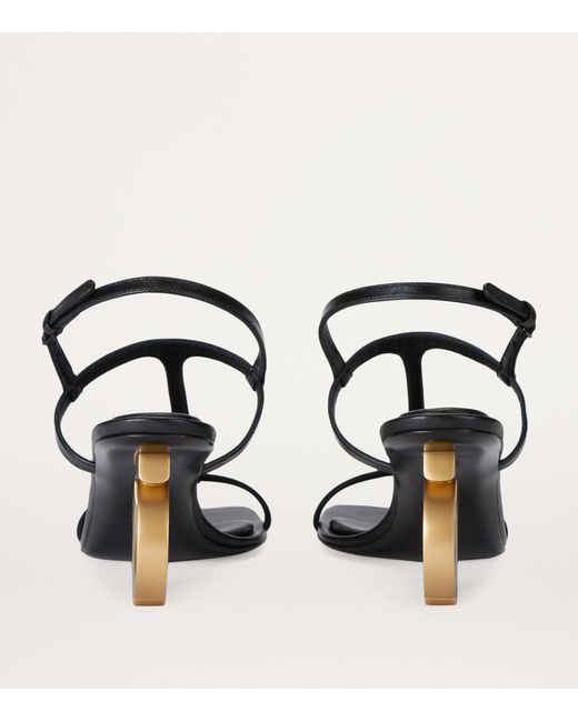 Ferragamo Metallic Leather Elina Heeled Sandals 70