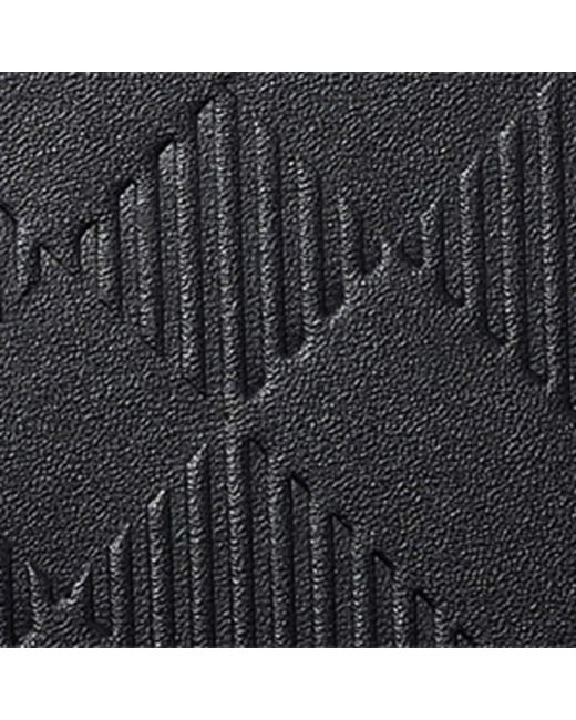 Burberry Black Leather Embossed Check Bifold Wallet for men