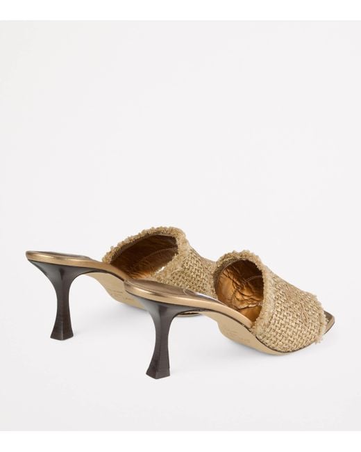 Jimmy Choo Natural Raffia Alexia Heeled Mules 70