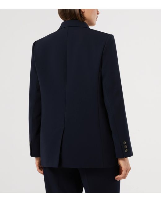 Marina Rinaldi Blue Cady Double-Breasted Blazer