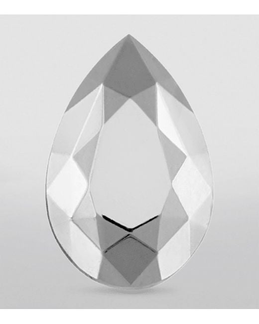 Maria Tash Gray Faceted Pear Threaded Stud Earring