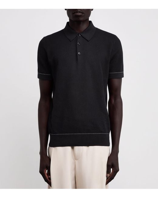 Brioni Black Sea Island Cotton Polo Shirt for men