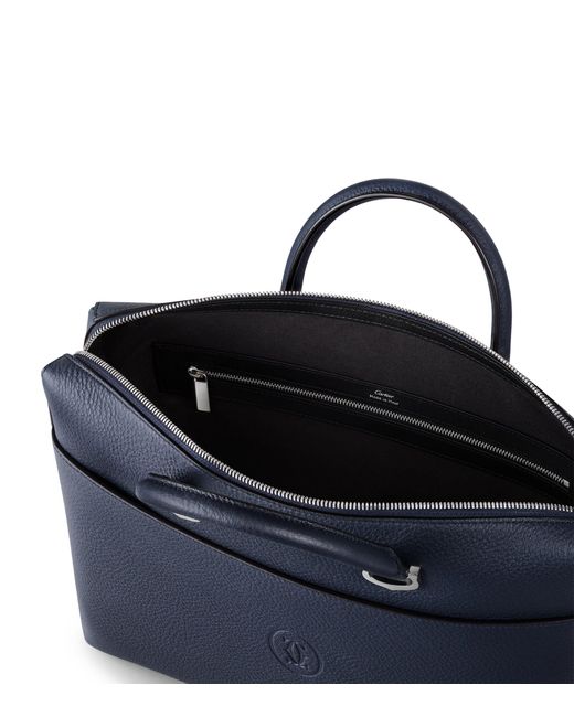 Cartier Blue Leather Must De Briefcase for men