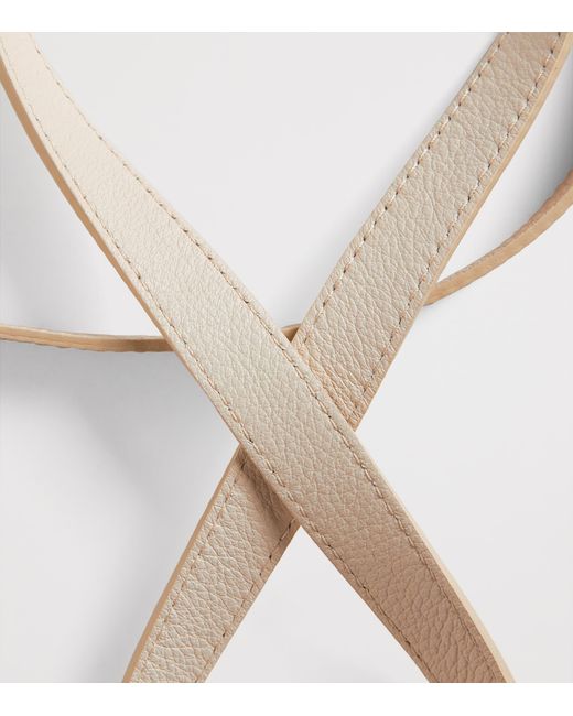 Eleventy White Leather Belt
