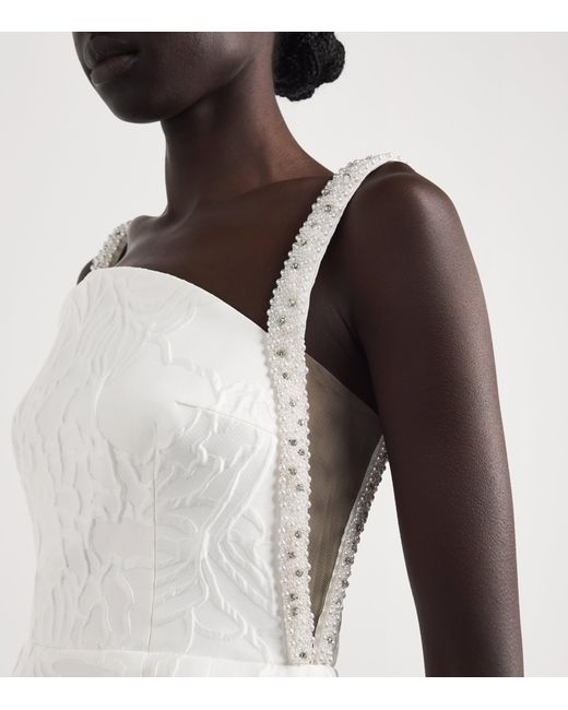 Rebecca Vallance White Jacquard Winslet Mini Dress