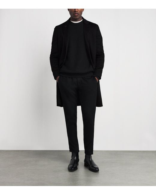 Alan Scott Black Cashmere-Blend Double-Face Coat for men