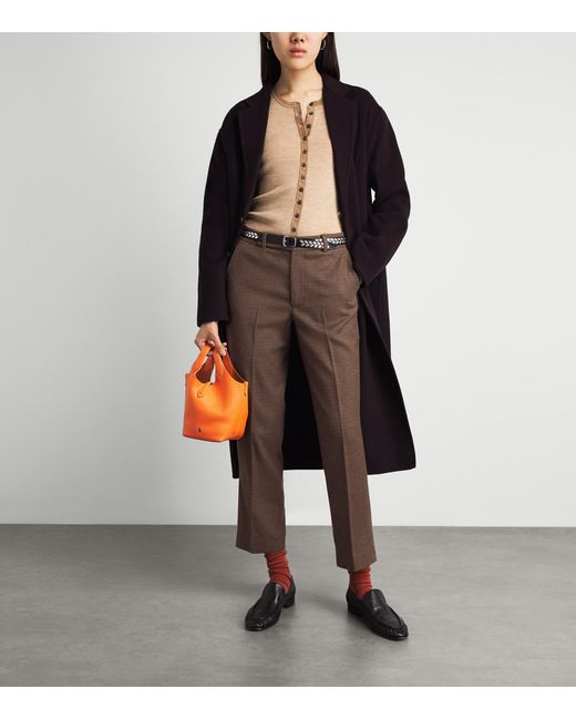 Polo Ralph Lauren Brown Cotton-Blend Slim Tailored Trousers