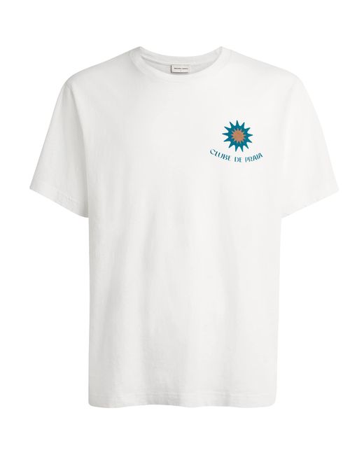 Frescobol Carioca White Cotton-Linen Dinis T-Shirt